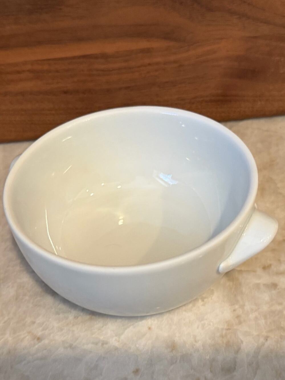 Pillivuyt France eared porcelain soup bowl 4-3/4”